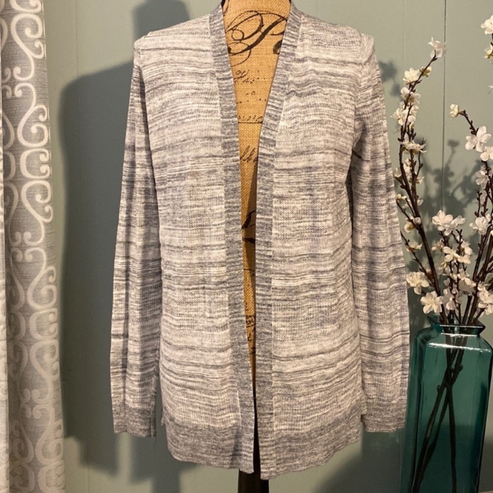 Lou & Grey Space Dye Open Front Cardigan
